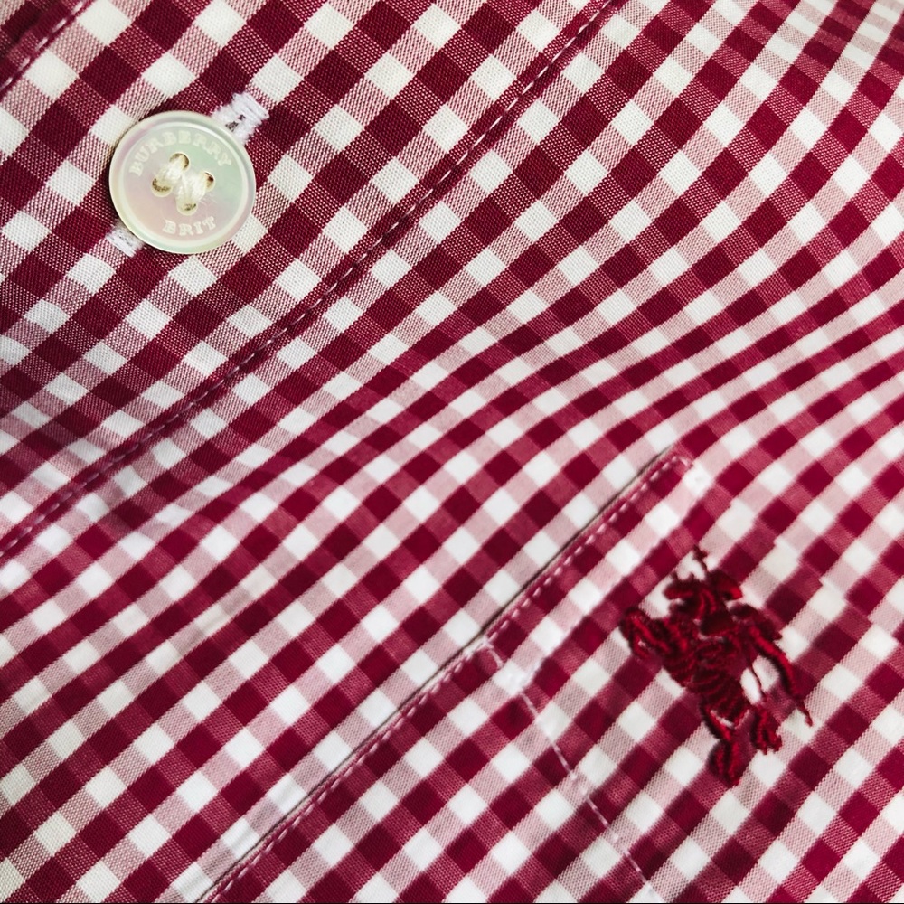Burberry Brit Buttondown, Size M, Raspberry Red - image 2